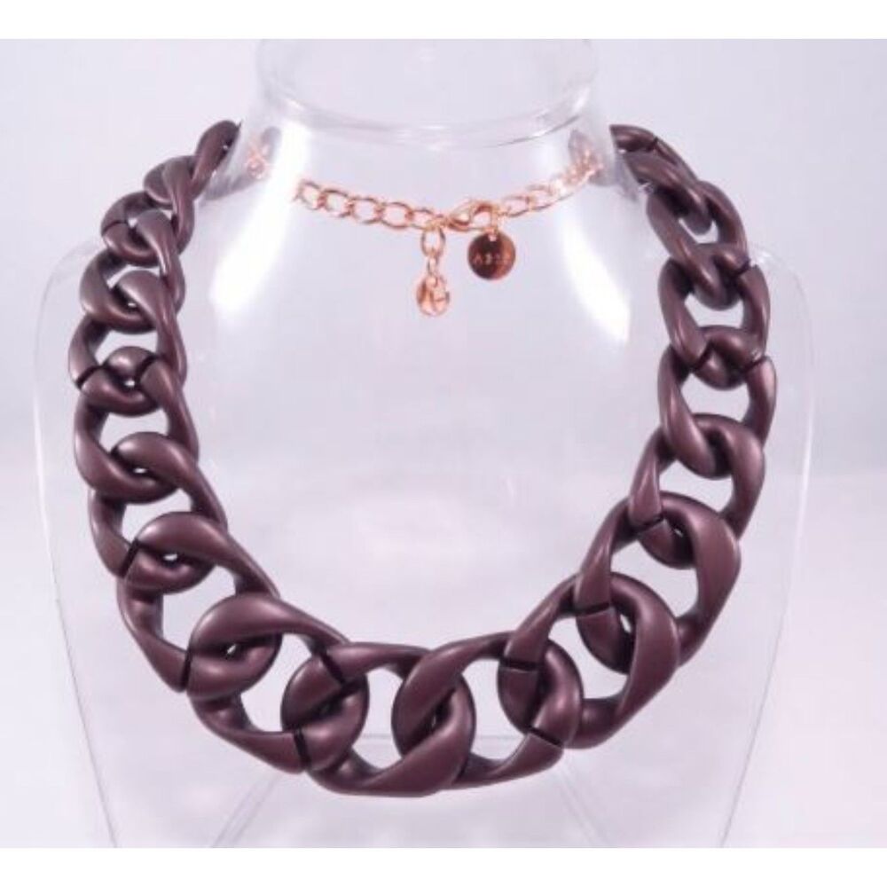 Pono by Joan Goodman Women's Ana Resin Metallic Tortoise Link Necklace NWOT 450